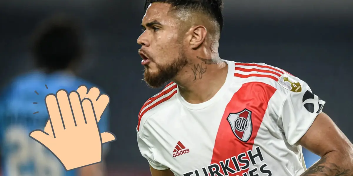 El central de los millonarios fue una de las figuras del cuadro en el Superclásico argentino.