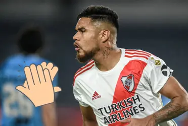 El central de los millonarios fue una de las figuras del cuadro en el Superclásico argentino.