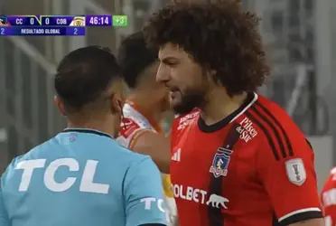 El defensa de los albos tuvo una discusión con el árbitro de línea, pero no vio ninguna sanción.