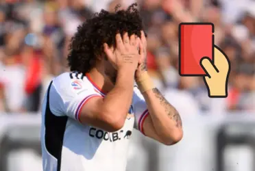 El “Peluca” fue expulsado contra Unión Española y es su 3era tarjeta roja en el torneo, algo que no pasaba hace mucho.